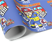 Sound Der Alarm Im 3-Dabbing Feuerwehrmann Geburts Geschenkpapier (Rolleneckpunkt)