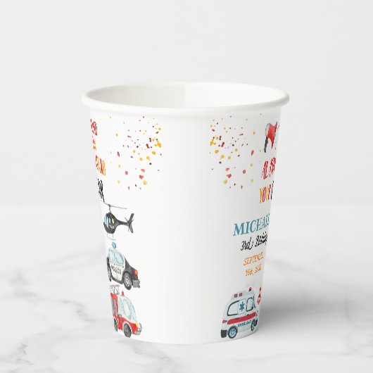 Sound der Alarmanlage & Greifen Sie Ihre Ausrüstun Pappbecher (Links)