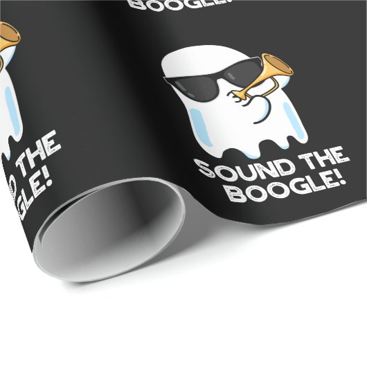 Sound der Boogle Funny Ghost Bugle Pun Dark BG Geschenkpapier (Rolleneckpunkt)