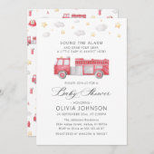 Sound der Feuerwache Firefighter Baby Dusche Einladung (Vorne/Hinten)