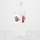 Sound der Red Fire Truck Boy Baby Dusche Wasserflaschenetikett (Rückseite)