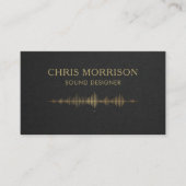 Sound Designer Black Gold QR Code Visitenkarte (Vorderseite)