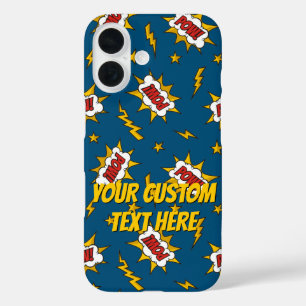 Sound Effect-Muster des Comic anzeigen iPhone 16 Hülle