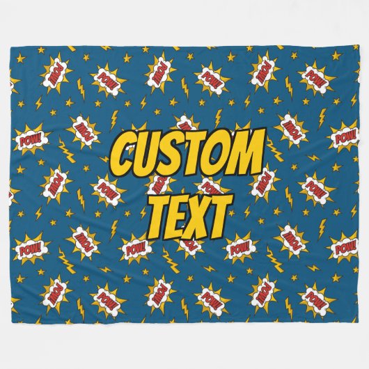 Sound Effect-Muster des Comic anzeigen Fleecedecke (Vorderseite (Horizontal))