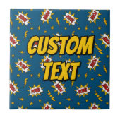 Sound Effect-Muster des Comic anzeigen Fliese (Vorderseite)