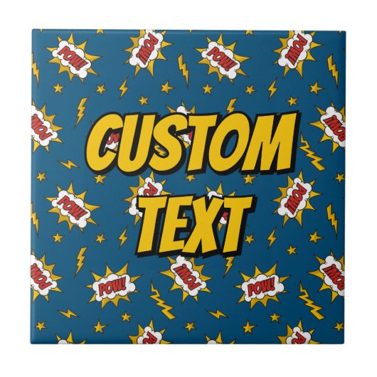 Sound Effect-Muster des Comic anzeigen Fliese (Vorderseite)