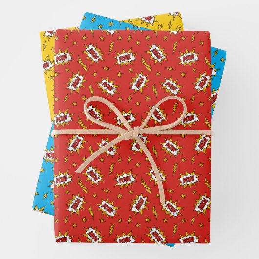 Sound Effect-Muster des Comic anzeigen Geschenkpapier Set (Beispiel)