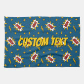 Sound Effect-Muster des Comic anzeigen Geschirrtuch (Horizontal)