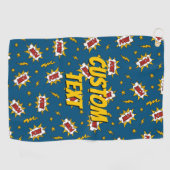 Sound Effect-Muster des Comic anzeigen Golfhandtuch (Horizontal)