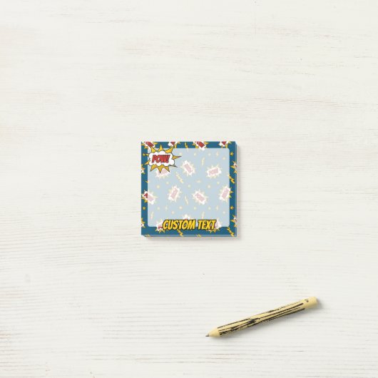 Sound Effect-Muster des Comic anzeigen Post-it Klebezettel (Auf Schreibtisch)