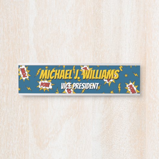 Sound Effect-Muster des Comic anzeigen Türschild (Vorderseite )