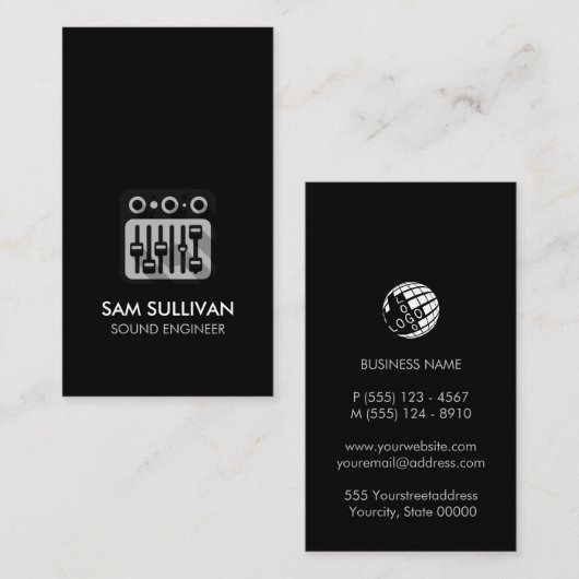 Sound Engineer Audio Engineering Visitenkarte (Vorne/Hinten)