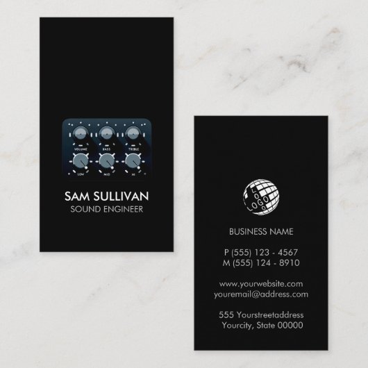 Sound Engineer Audio Engineering Visitenkarte (Vorne/Hinten)
