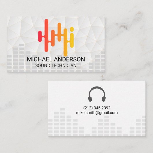 Sound Engineer | Colorful Music Equalizer Graphic Visitenkarte (Vorne/Hinten)