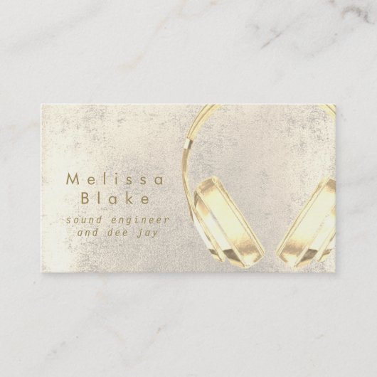 Sound Engineer de Jay Imitats Goldkopfhörer Visitenkarte (Vorderseite)