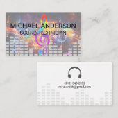 Sound Engineer | Farbiger Musikhintergrund Visitenkarte (Vorne/Hinten)