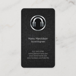 Sound Engineer Headphones BlackGrunge BusinessCard Visitenkarte
