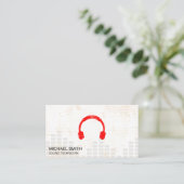 Sound Engineer Kopfhörer Mixer Levels Grunge Visitenkarte (Stehend Vorderseite)