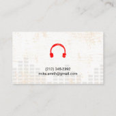 Sound Engineer Kopfhörer Mixer Levels Grunge Visitenkarte (Rückseite)