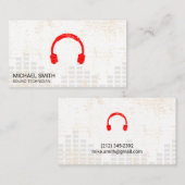 Sound Engineer Kopfhörer Mixer Levels Grunge Visitenkarte (Vorne/Hinten)