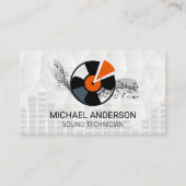 Sound Engineer | Kopfhörer und Vinyl Visitenkarte (Vorderseite)