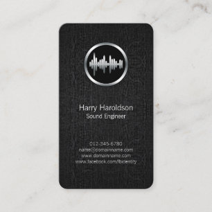 Sound Engineer Sound Wave BlackGrunge BusinessCard Visitenkarte