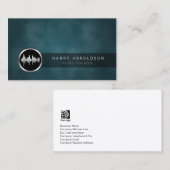 Sound Engineer Sound Wave IconGrunge Business Card Visitenkarte (Vorne/Hinten)