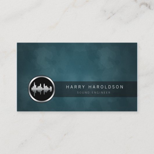 Sound Engineer Sound Wave IconGrunge Business Card Visitenkarte (Vorderseite)
