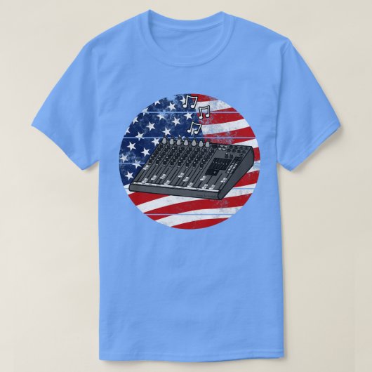 Sound Engineer USA Flag Musiker 4. Juli T-Shirt (Design vorne)