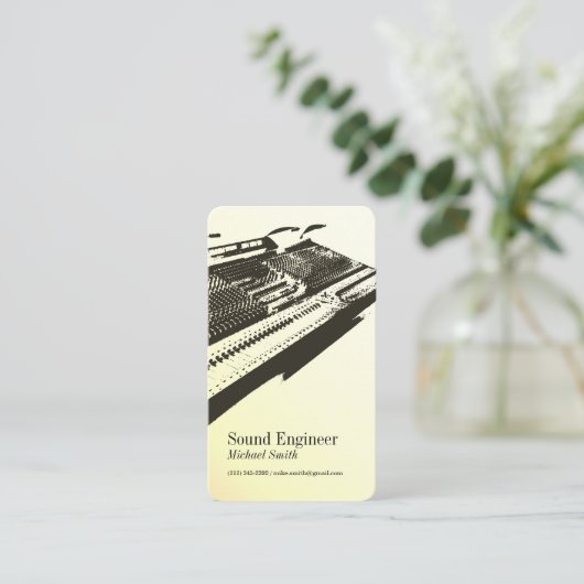 Sound Engineer Visitenkarte (Stehend Vorderseite)