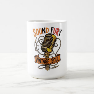 Sound Fury Vintage Soul Mikrofon Grafik Damen Kaffeetasse