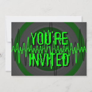 Sound Green Dark Einladung "You're Invited"