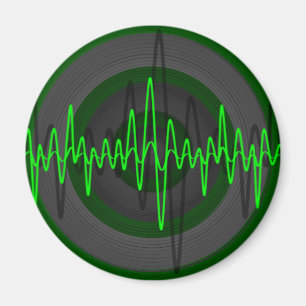 Sound Green Dunkel Kühlschrankmagnet rund