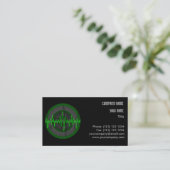 Sound Green Dunkel Round-Visitenkartenvorlage Visitenkarte (Stehend Vorderseite)
