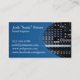 Sound Mixing Console Blue Business Card Visitenkarte