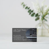 Sound Mixing Console Grau Business Card Visitenkarte (Stehend Vorderseite)