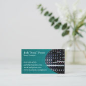 Sound Mixing Console Green Business Card Visitenkarte (Stehend Vorderseite)