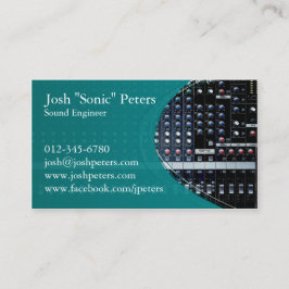 Sound Mixing Console Green Business Card Visitenkarte