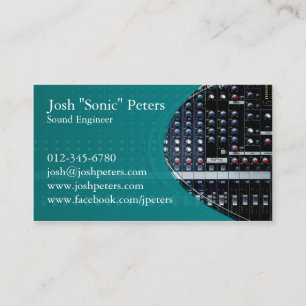 Sound Mixing Console Green Business Card Visitenkarte