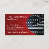 Sound Mixing Console Red Business Card Visitenkarte (Vorderseite)