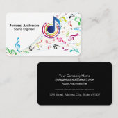 Sound | Music Engineer | Notes Visitenkarte (Vorne/Hinten)
