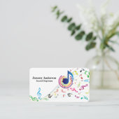 Sound | Music Engineer | Notes Visitenkarte (Stehend Vorderseite)