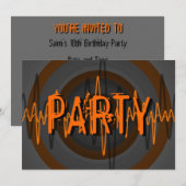 Sound Orange Dark 'PARTY' Einladung (Vorne/Hinten)