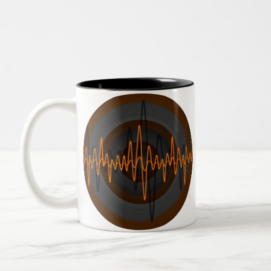 Sound Orange Dark Round Tasse (Links)