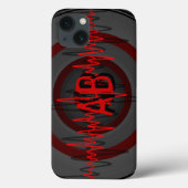Sound Red Dark Monogram iPhone Case (Rückseite)
