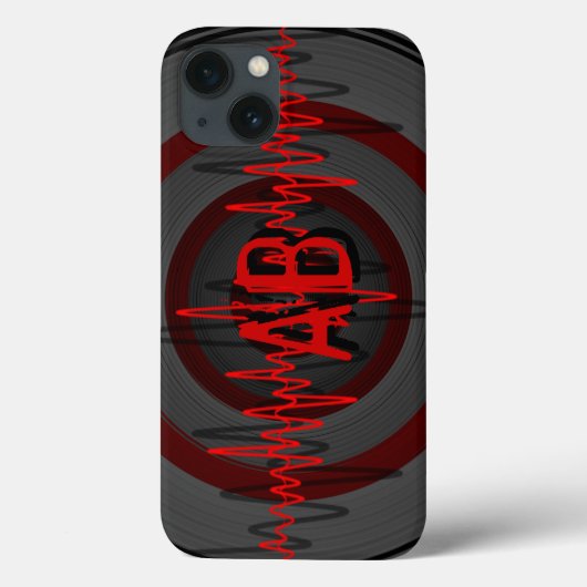 Sound Red Dark Monogram iPhone Case (Rückseite)