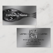 Sound Systems Gray Metal Gradient Business Card Visitenkarte (Vorne/Hinten)