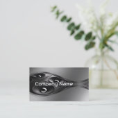 Sound Systems Gray Metal Gradient Business Card Visitenkarte (Stehend Vorderseite)