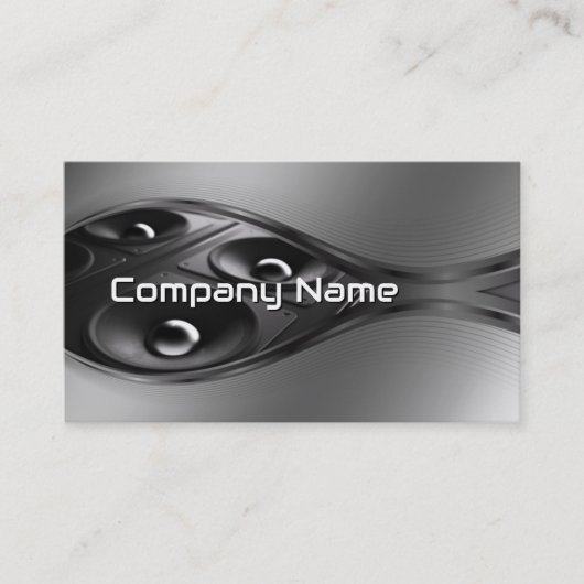 Sound Systems Gray Metal Gradient Business Card Visitenkarte (Vorderseite)