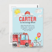 Sound the Alarm Fire Truck Firefighter Birthday Postkarte (Vorne/Hinten)